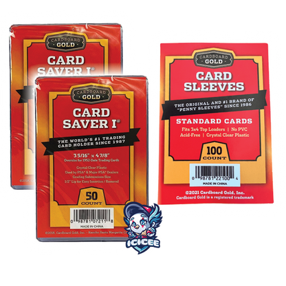 Semi Rigid Card Saver 1 Cardboard Gold